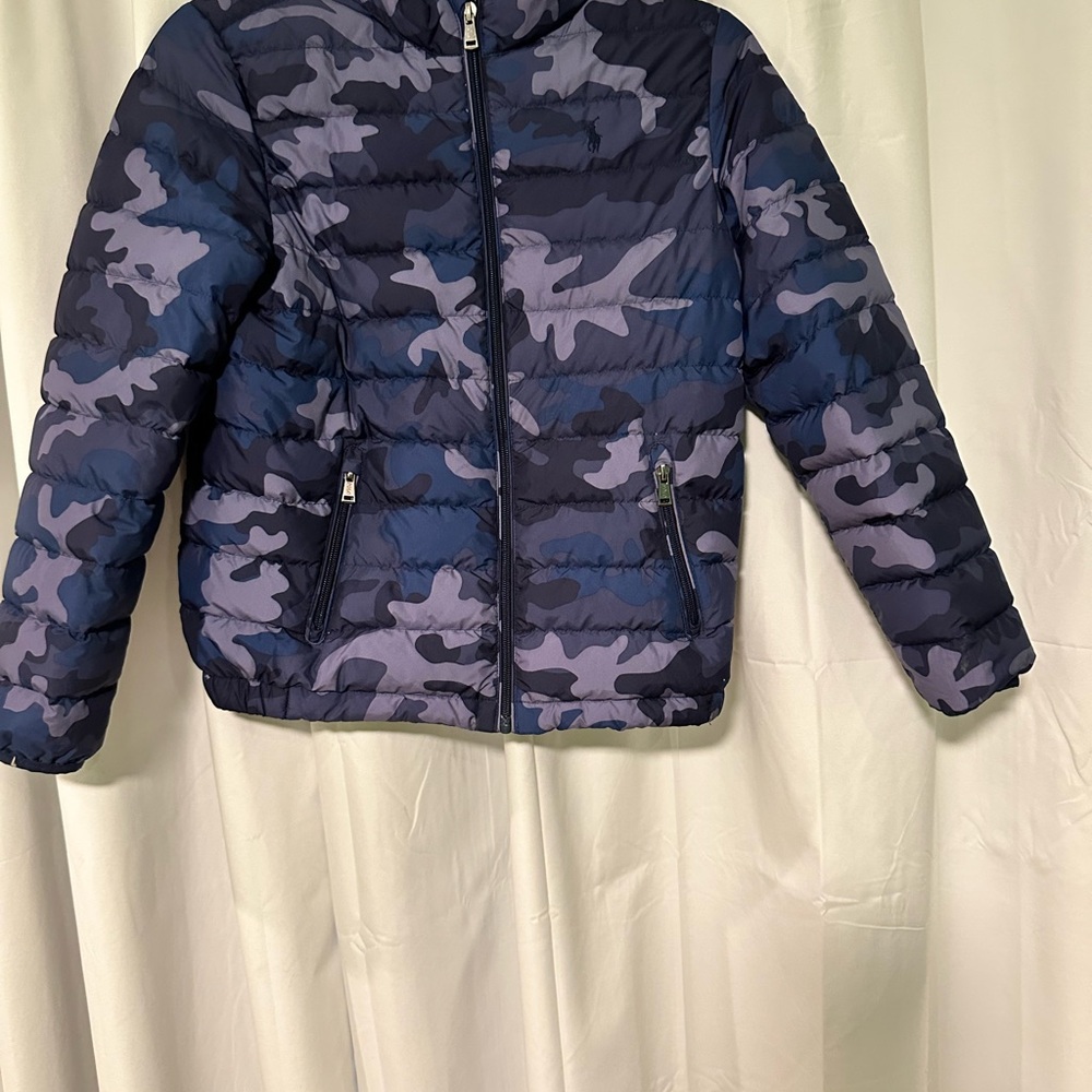 Polo by Ralph Lauren Kids Camo Puffer Jacket - Navy and Gray